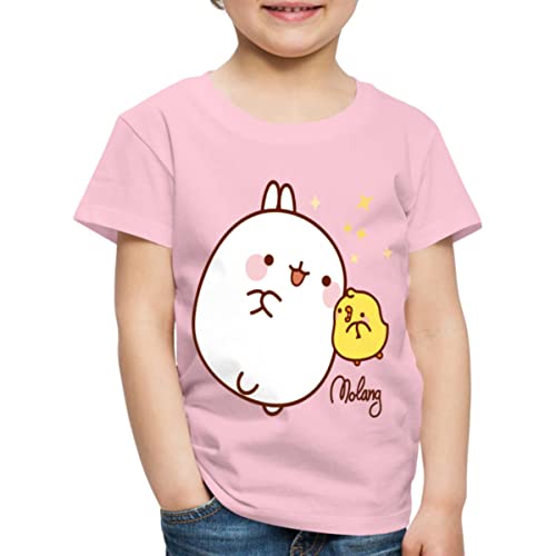 Spreadshirt Molang Piu Piu Sterne Kinder Premium T-Shirt, 134/140 (8 Jahre), Hellrosa von Spreadshirt