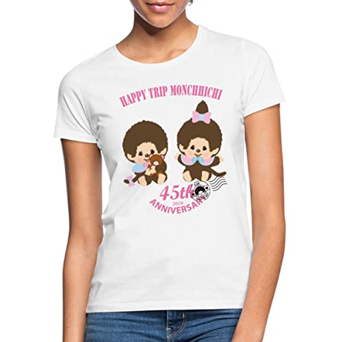 Spreadshirt Monchhichi 45 Jahre Geburtstag Frauen T-Shirt, XXL, weiß von Spreadshirt