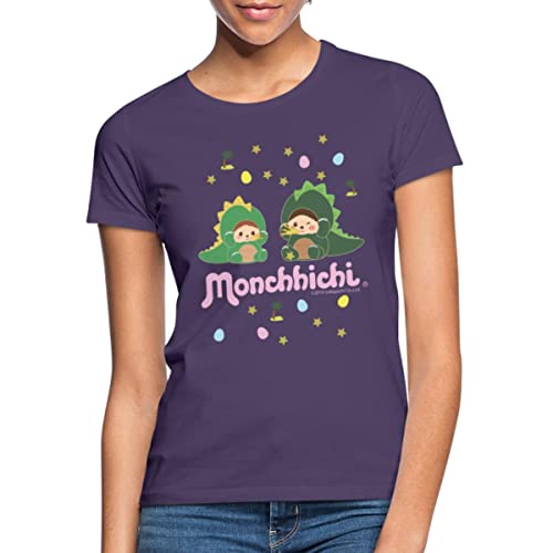 Spreadshirt Monchhichi Als Minidinos Frauen T-Shirt, M, Dunkellila von Spreadshirt