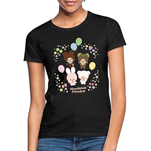 Spreadshirt Monchhichi Friends Mit Luftballons Frauen T-Shirt, M, Schwarz von Spreadshirt