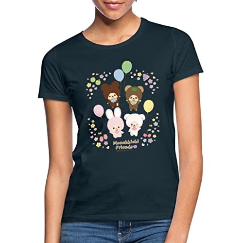 Spreadshirt Monchhichi Friends Mit Luftballons Frauen T-Shirt, XXL, Navy von Spreadshirt