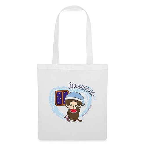 Spreadshirt Monchhichi Verschlafen Mit Schlafmütze Stoffbeutel, One size, weiß von Spreadshirt