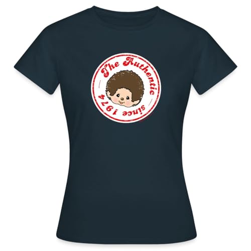 Spreadshirt Monchhichi Vintage Logo Frauen T-Shirt, XL, Navy von Spreadshirt