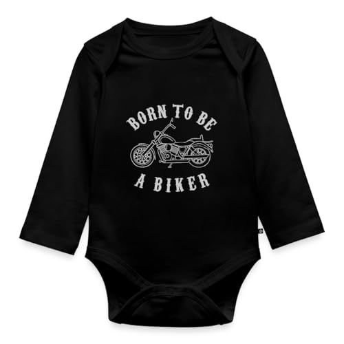 Spreadshirt Motorrad Born To Be A Biker Nachwuchs Baby Body Langarm, 80 (9-12 M.), Schwarz von Spreadshirt