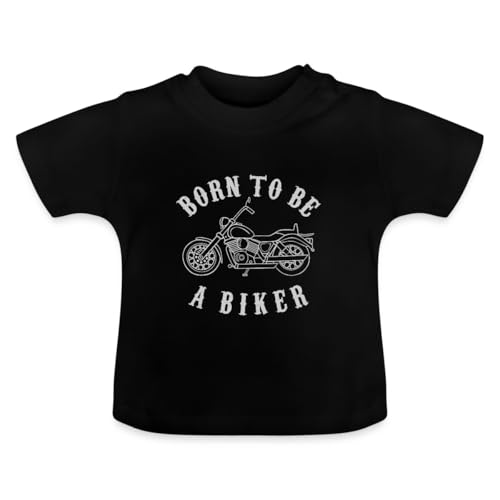 Spreadshirt Motorrad Born to Be A Biker Nachwuchs Baby Bio-T-Shirt mit Rundhals, 3-6 Monate, Schwarz von Spreadshirt
