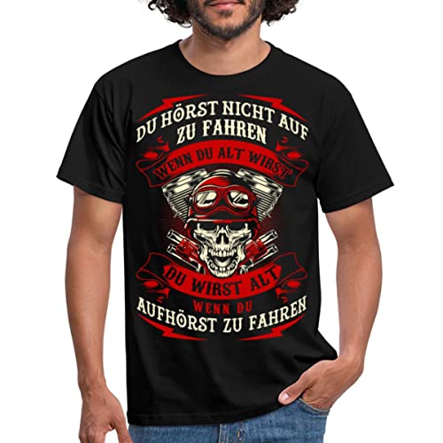 Spreadshirt Motorrad Du Hörst Nicht Auf Zu Fahren Biker Spruch Männer T-Shirt, XL, Schwarz von Spreadshirt