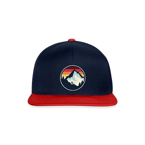 Spreadshirt Mountainbike MTB Downhill Berg Vintage Snapback Cap, One Size, Navy/Rot von Spreadshirt