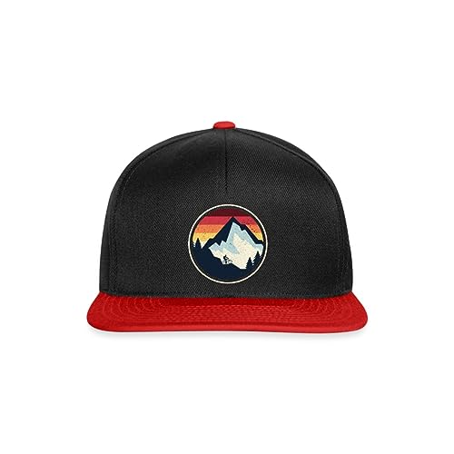 Spreadshirt Mountainbike MTB Downhill Berg Vintage Snapback Cap, One Size, Schwarz/Rot von Spreadshirt