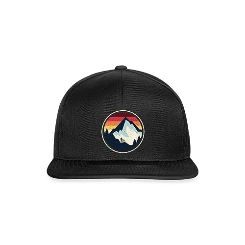 Spreadshirt Mountainbike MTB Downhill Berg Vintage Snapback Cap, One Size, Schwarz/Schwarz von Spreadshirt