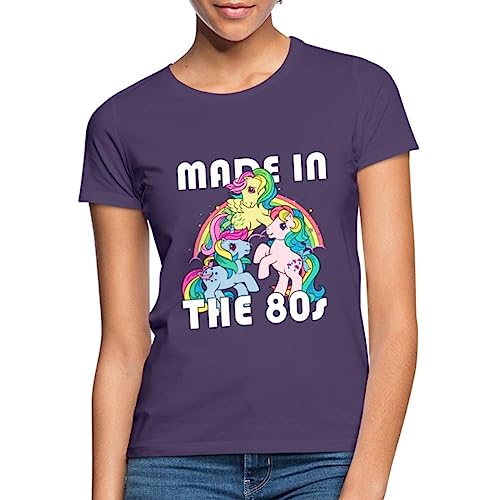 Spreadshirt My Little Pony Retro Made In The 80's Statement Frauen T-Shirt, L, Dunkellila von Spreadshirt