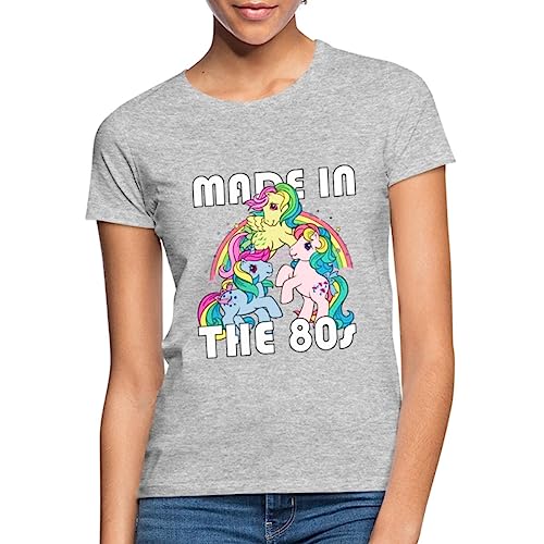 Spreadshirt My Little Pony Retro Made In The 80's Statement Frauen T-Shirt, S, Grau meliert von Spreadshirt