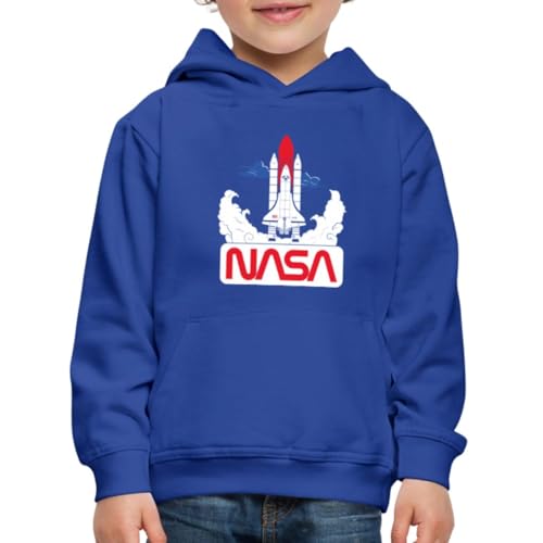 Spreadshirt NASA Space Shuttle Start Grafik Kinder Premium Hoodie, 98/104 (3-4 Jahre), Royalblau von Spreadshirt