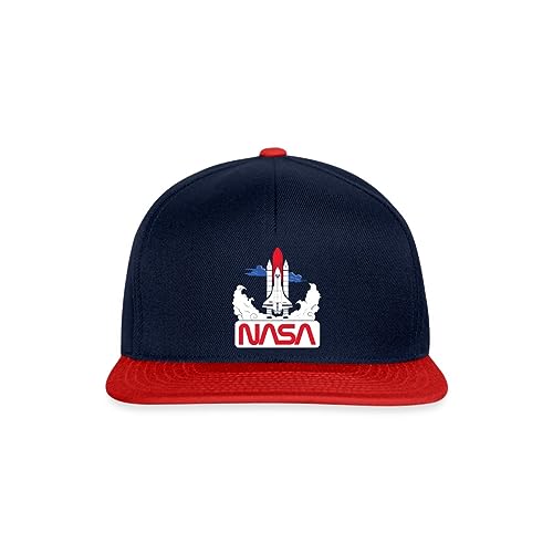 Spreadshirt NASA Space Shuttle Start Grafik Snapback Cap, One Size, Navy/Rot von Spreadshirt