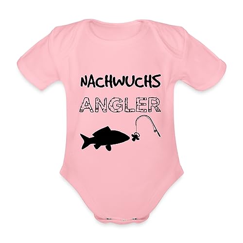 Spreadshirt Nachwuchs Angler Angel Geschenk Zur Geburt Angler Baby Bio-Kurzarm-Body, 68 (3-6 M.), Hellrosa von Spreadshirt