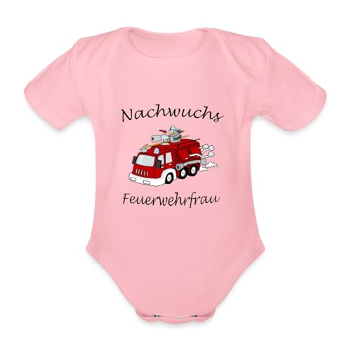 Spreadshirt Nachwuchs Feuerwehrfrau Baby Bio-Kurzarm-Body, 68 (3-6 M.), Hellrosa von Spreadshirt