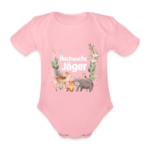 Spreadshirt Nachwuchs Jäger Nachwuchsjäger Baby Bio-Kurzarm-Body, 56 (0-1 M.), Hellrosa von Spreadshirt