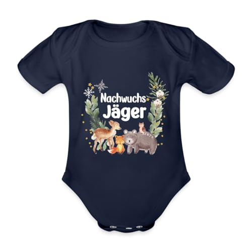 Spreadshirt Nachwuchs Jäger Nachwuchsjäger Baby Bio-Kurzarm-Body, 62 (2-3 M.), Dunkelnavy von Spreadshirt