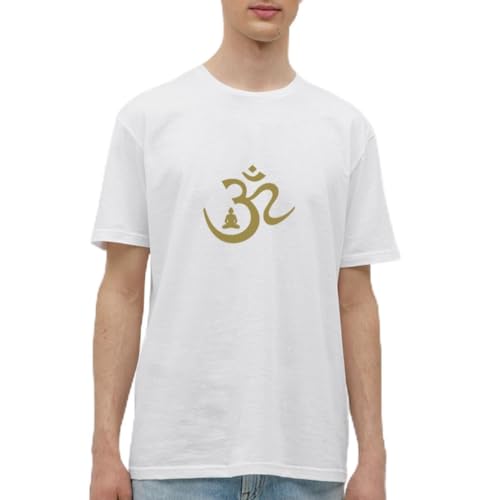 Spreadshirt OM Buddha Meditation Yoga Männer T-Shirt, L, weiß von Spreadshirt