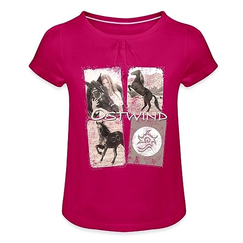 Spreadshirt OSTWIND Aufbruch Nach Ora Collage Mädchen T-Shirt mit Raffungen, 12 Jahre, Fuchsia von Spreadshirt