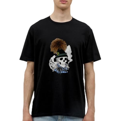 Spreadshirt Oktoberfest Schädel Wiesn Skull Männer T-Shirt, XL, Schwarz von Spreadshirt