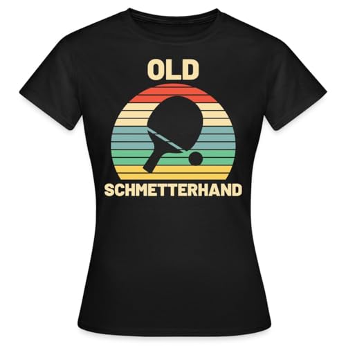 Spreadshirt Old Schmetterhand Tischtennis Geschenk Frauen T-Shirt, L, Schwarz von Spreadshirt