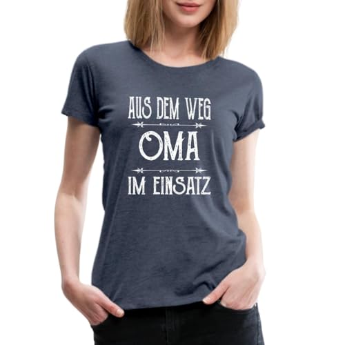 Spreadshirt Oma Im Einsatz Aus Dem Weg Frauen Premium T-Shirt, M, Blau meliert von Spreadshirt