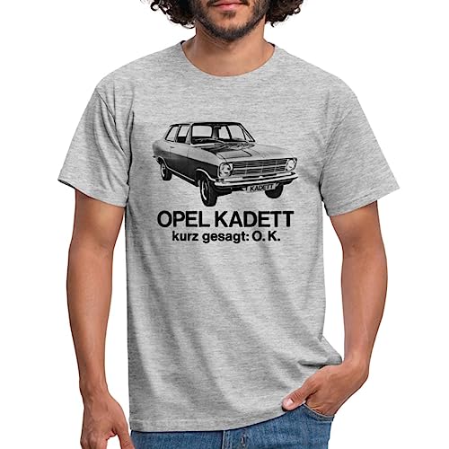 Spreadshirt Opel Kadett Kurz Gesagt: O.K. Witziger Spruch Männer T-Shirt, XL, Grau meliert von Spreadshirt