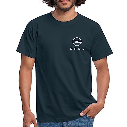 Spreadshirt Opel Logo Weißer Schriftzug Männer T-Shirt, XXL, Navy von Spreadshirt