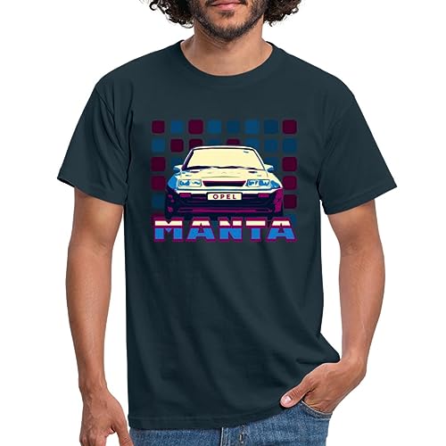 Spreadshirt Opel Manta Frontsicht Cooles 80er Design Männer T-Shirt, 3XL, Navy von Spreadshirt