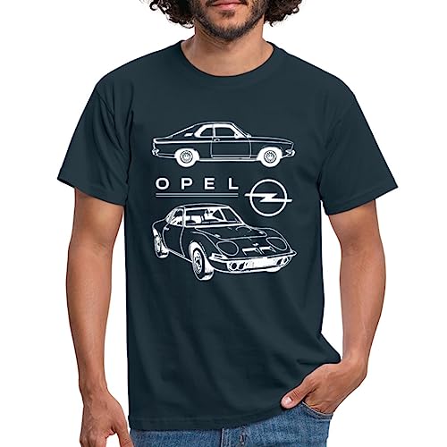 Spreadshirt Opel Manta Und Opel GT Design Mit Logo Männer T-Shirt, XL, Navy von Spreadshirt