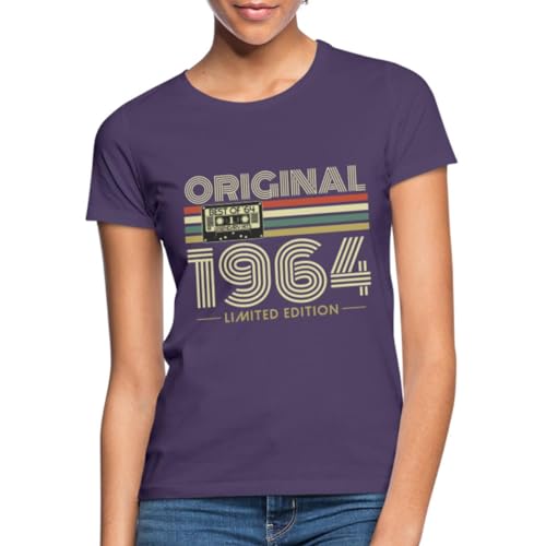 Spreadshirt Original 1964 Limited Edition Retro Frauen T-Shirt, S, Dunkellila von Spreadshirt