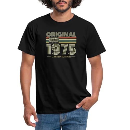 Spreadshirt Original 1975 Jahrgang Vintage Geburtstag Retro Männer T-Shirt, 3XL, Schwarz von Spreadshirt