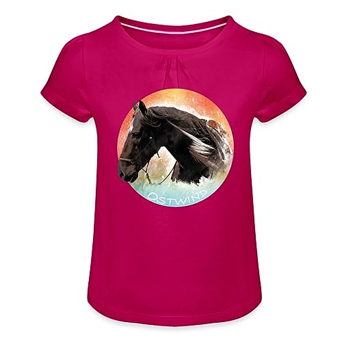 Spreadshirt Ostwind Der Große Orkan Ostwind Im Profil Mädchen T-Shirt mit Raffungen, 8 Jahre, Fuchsia von Spreadshirt