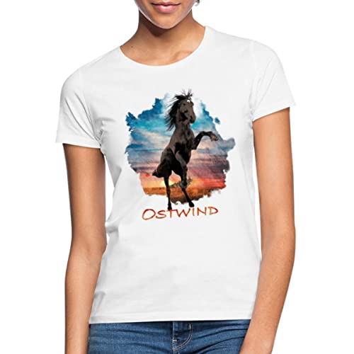 Spreadshirt Ostwind Der Große Orkan Ostwind Porträt Frauen T-Shirt, S, weiß von Spreadshirt