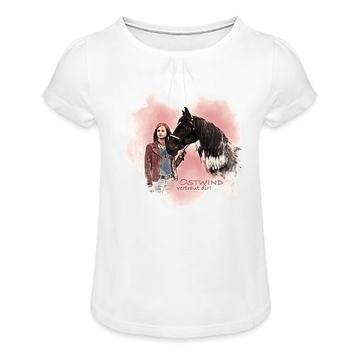 Spreadshirt Ostwind Der Große Orkan Ostwind Vertraut Dir! Mika Mädchen T-Shirt mit Raffungen, 6 Jahre, weiß von Spreadshirt