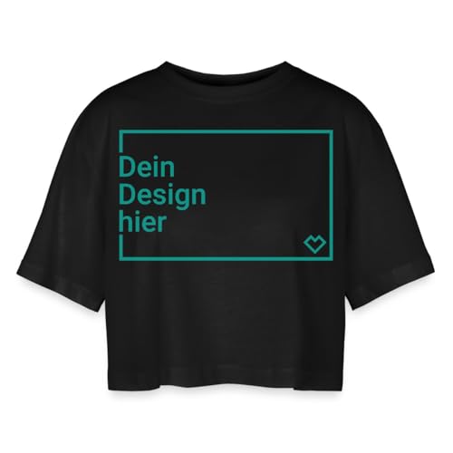Spreadshirt Oversized Crop Top Selbst Gestalten Mit Foto Und Text | Bauchfreies Top Personalisiert Frauen Oversized Cropped Top, L, Schwarz von Spreadshirt