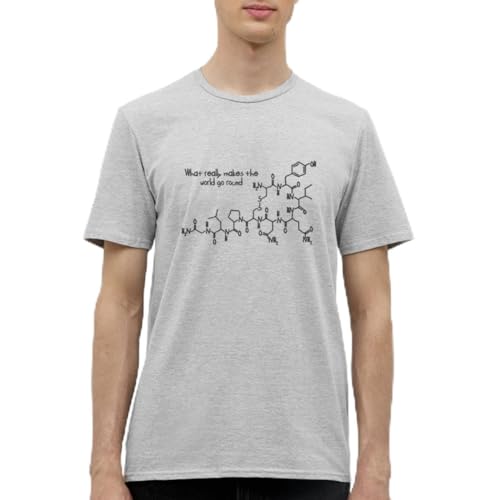 Spreadshirt Oxytocin Chemie What Really Makes The World Go Round Männer T-Shirt, L, Grau meliert von Spreadshirt