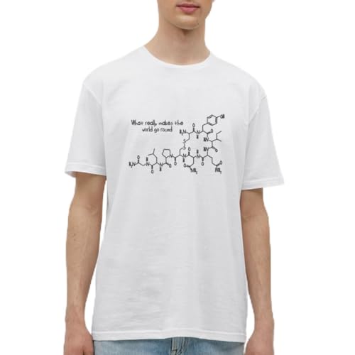 Spreadshirt Oxytocin Chemie What Really Makes The World Go Round Männer T-Shirt, XXL, weiß von Spreadshirt