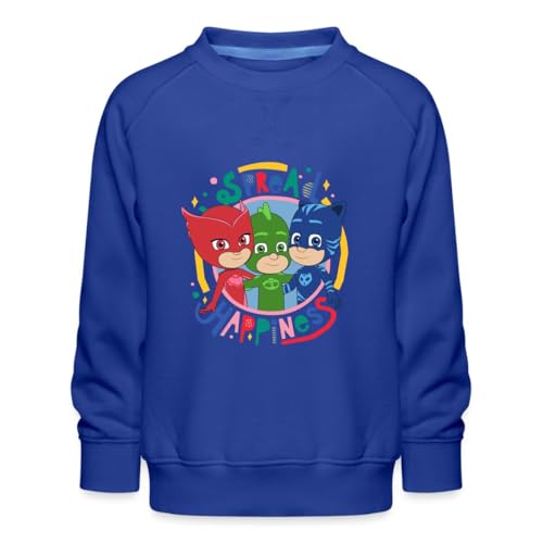 Spreadshirt PJ Masks Gruppenbild Eulette Gekko Catboy Kinder Premium Pullover, 98/104 (3-4 Jahre), Royalblau von Spreadshirt