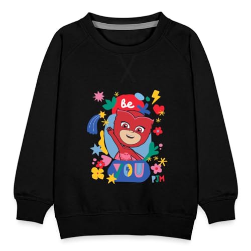 Spreadshirt PJ Masks Owlette Slogan Be You Sei Du Selbst Kinder Premium Pullover, 110/116 (5-6 Jahre), Schwarz von Spreadshirt