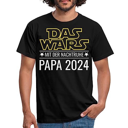 Spreadshirt Papa 2024 Das Wars Mit Der Nachtruhe Männer T-Shirt, S, Schwarz von Spreadshirt