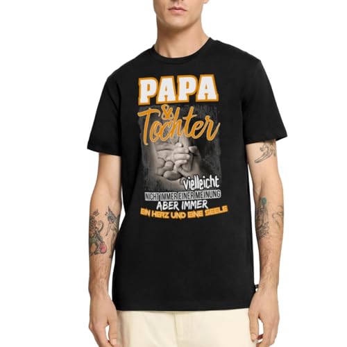 Spreadshirt Papa Und Tochter Herz Und Eine Seele Spruch Männer Premium T-Shirt, M, Schwarz von Spreadshirt