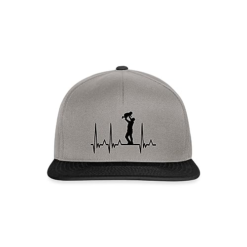 Spreadshirt Papa Vater Herzschlag EKG Sohn Tochter Snapback Cap, One Size, Graphit/Schwarz von Spreadshirt