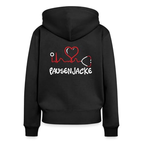 Spreadshirt Pausenjacke Herzschlag Krankenschwester Krankenhaus Frauen Kapuzenjacke, L, Schwarz von Spreadshirt