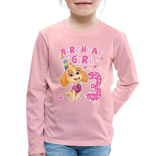 Spreadshirt Paw Patrol 3 Jahre Alt Geschenk 3. Geburtstag Skye Kinder Premium Langarmshirt, 110/116 (4 Jahre), Hellrosa von Spreadshirt