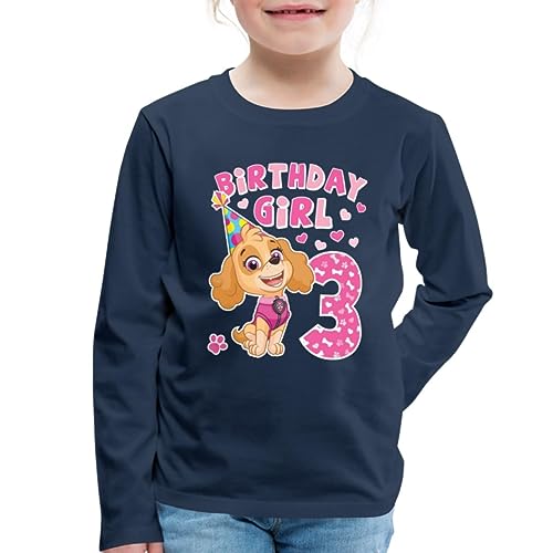 Spreadshirt Paw Patrol 3 Jahre Alt Geschenk 3. Geburtstag Skye Kinder Premium Langarmshirt, 98/104 (2 Jahre), Navy von Spreadshirt