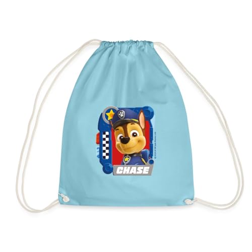 Spreadshirt Paw Patrol Chase Charakterdesign Turnbeutel, One size, Aqua von Spreadshirt