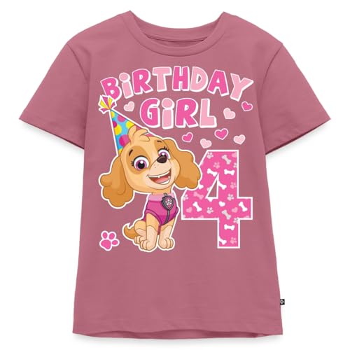 Spreadshirt Paw Patrol Geschenk 4 Jahre Alt 4. Geburtstag Skye Kinder Premium T-Shirt, 98/104 (2 Jahre), Hellrosa von Spreadshirt
