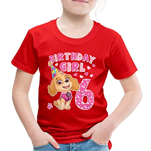 Spreadshirt Paw Patrol Geschenk 6 Jahre Alt 6. Geburtstag Skye Kinder Premium T-Shirt, 122/128 (6 Jahre), Rot von Spreadshirt