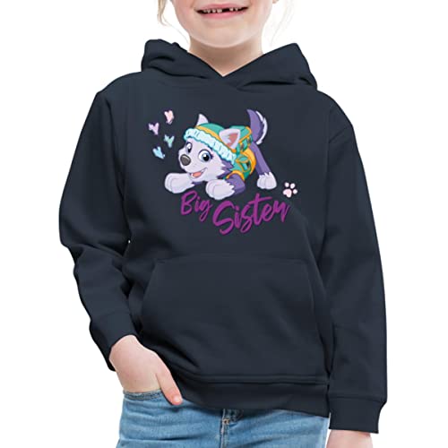 Spreadshirt Paw Patrol Große Schwester Everest Geschenk Kinder Premium Hoodie, 134/146 (9-11 Jahre), Navy von Spreadshirt